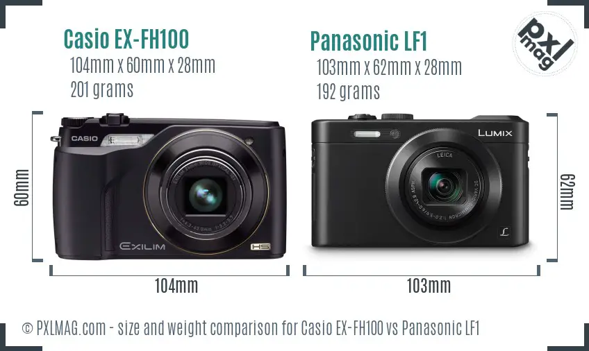 Casio EX-FH100 vs Panasonic LF1 size comparison Casio EX-FH100 vs Panasonic LF1 size comparison