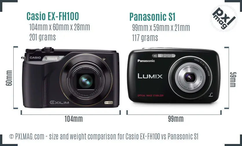 Casio EX-FH100 vs Panasonic S1 size comparison