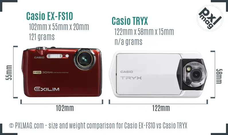 Casio EX-FS10 vs Casio TRYX size comparison Casio EX-FS10 vs Casio TRYX size comparison