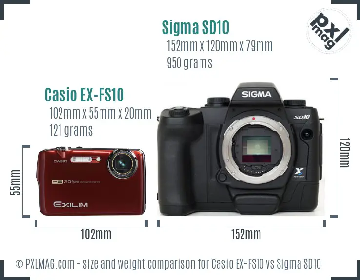 Casio EX-FS10 vs Sigma SD10 size comparison Casio EX-FS10 vs Sigma SD10 size comparison