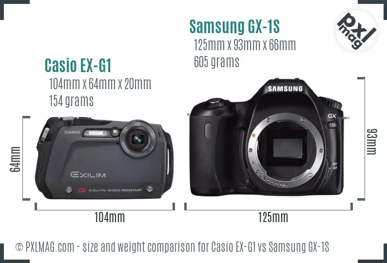 Casio EX-G1 vs Samsung GX-1S size comparison