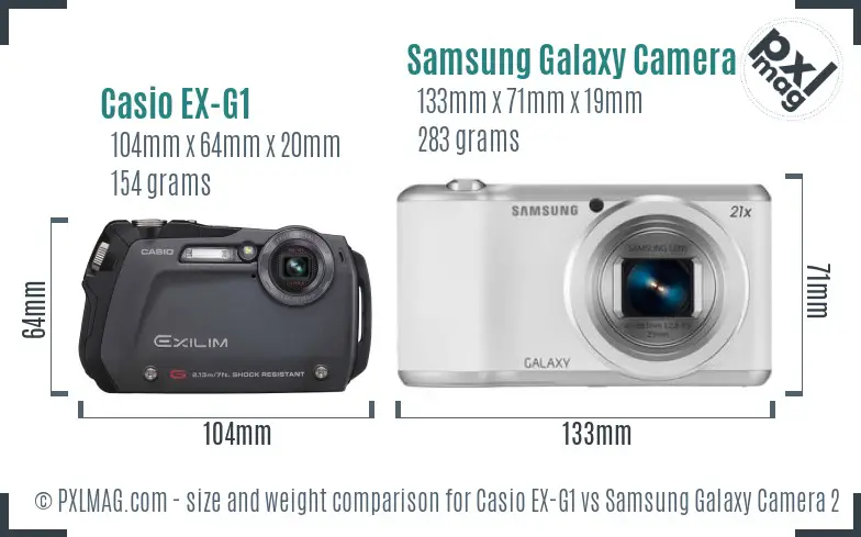Casio EX-G1 vs Samsung Galaxy Camera 2 size comparison
