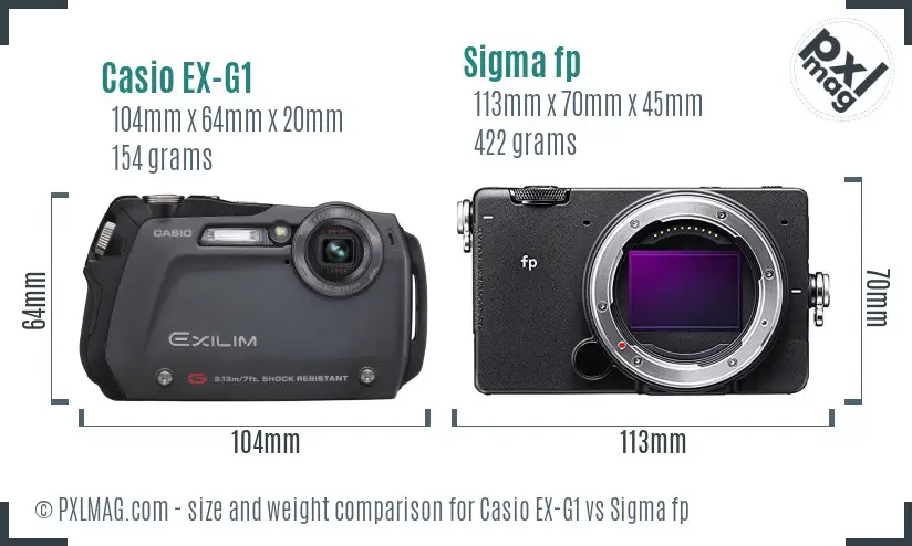 Casio EX-G1 vs Sigma fp size comparison Casio EX-G1 vs Sigma fp size comparison