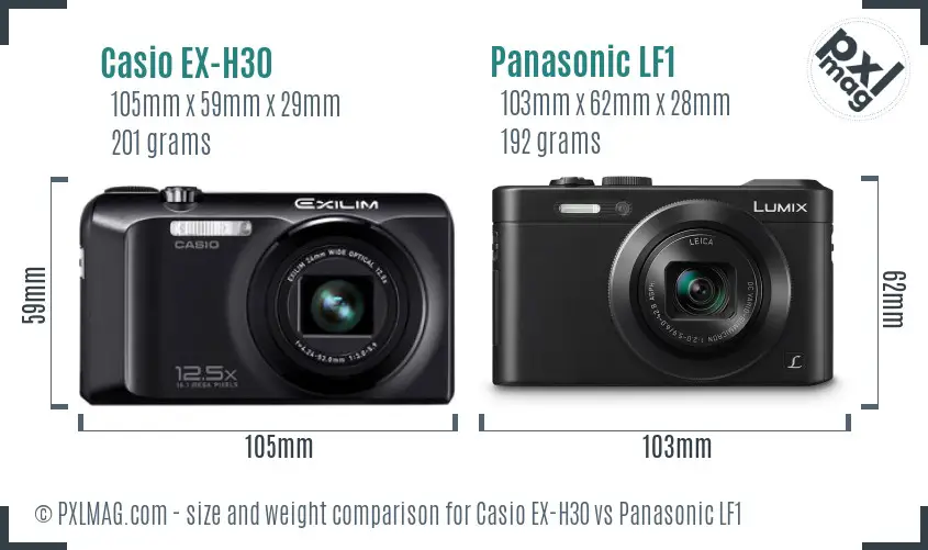 Casio EX-H30 vs Panasonic LF1 size comparison Casio EX-H30 vs Panasonic LF1 size comparison
