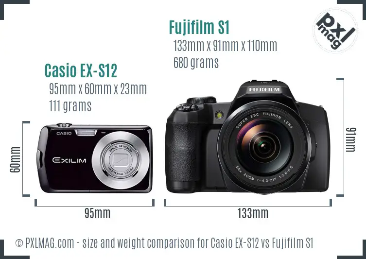 Casio EX-S12 vs Fujifilm S1 size comparison Casio EX-S12 vs Fujifilm S1 size comparison