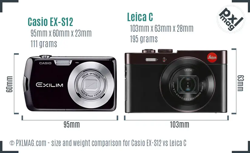 Casio EX-S12 vs Leica C size comparison Casio EX-S12 vs Leica C size comparison