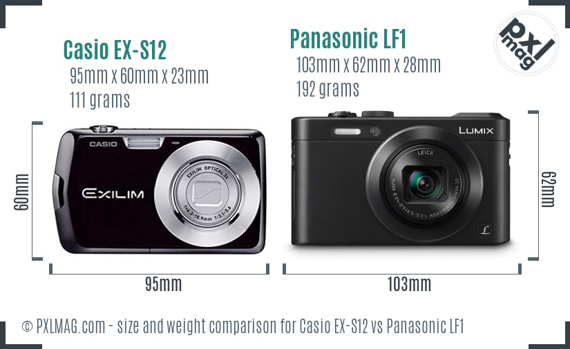 Casio EX-S12 vs Panasonic LF1 size comparison Casio EX-S12 vs Panasonic LF1 size comparison