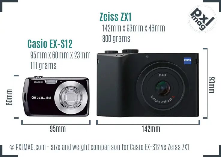 Casio EX-S12 vs Zeiss ZX1 size comparison Casio EX-S12 vs Zeiss ZX1 size comparison