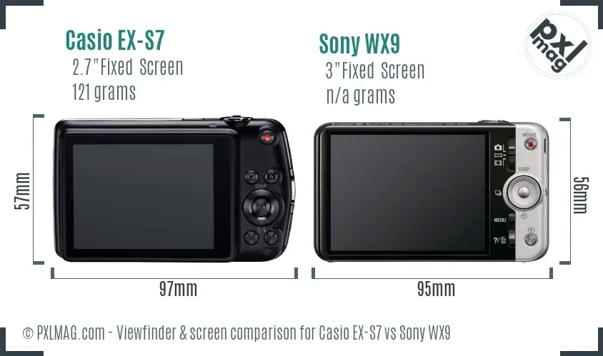 Casio EX-S7 vs Sony WX9 Screen and Viewfinder comparison Casio EX-S7 vs Sony WX9 Screen and Viewfinder comparison
