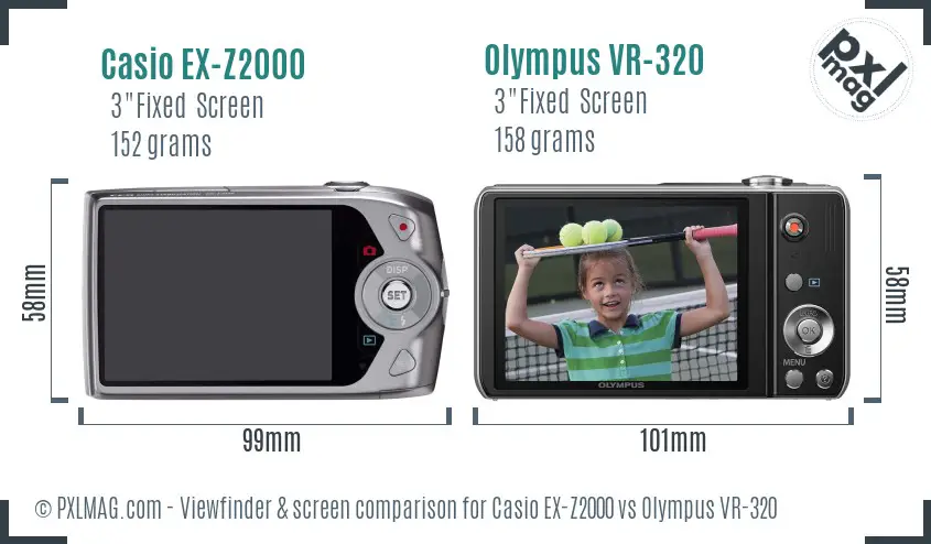 Casio EX-Z2000 vs Olympus VR-320 Screen and Viewfinder comparison Casio EX-Z2000 vs Olympus VR-320 Screen and Viewfinder comparison