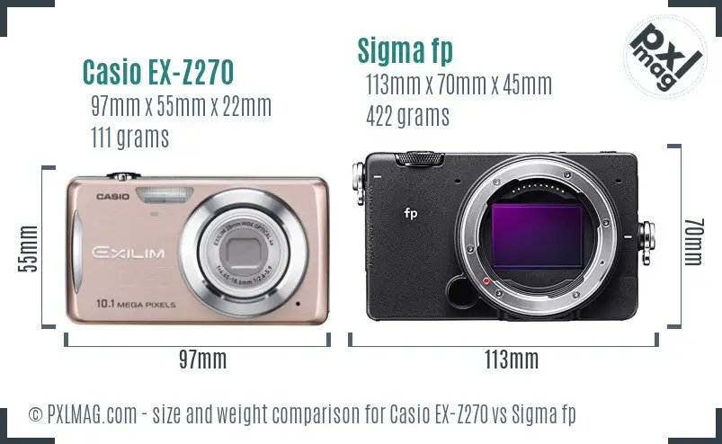 Casio EX-Z270 vs Sigma fp size comparison Casio EX-Z270 vs Sigma fp size comparison