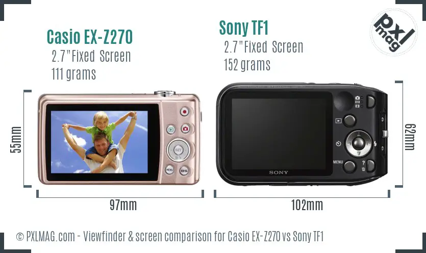 Casio EX-Z270 vs Sony TF1 Screen and Viewfinder comparison