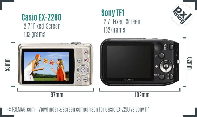Casio EX-Z280 vs Sony TF1 Screen and Viewfinder comparison Casio EX-Z280 vs Sony TF1 Screen and Viewfinder comparison