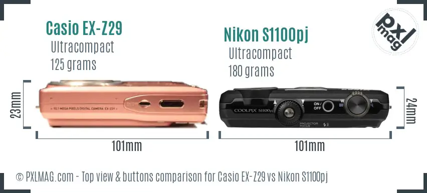 Top view design and control layout comparison