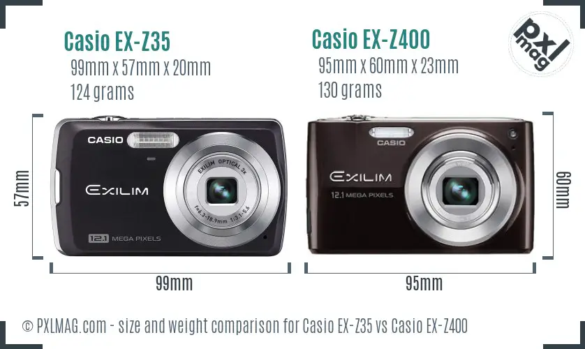 Casio EX-Z35 vs Casio EX-Z400 size comparison