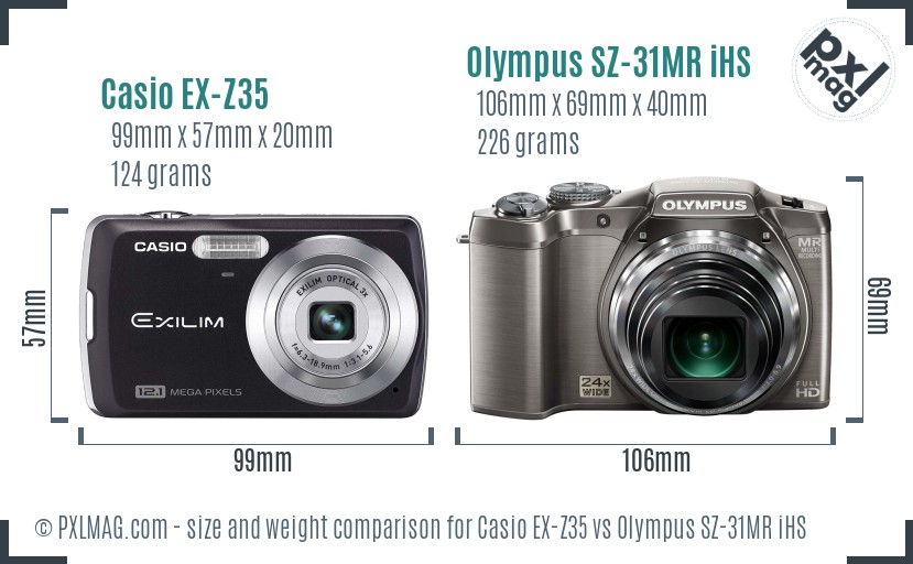 Casio EX-Z35 vs Olympus SZ-31MR iHS size comparison