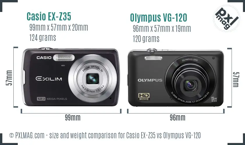 Casio EX-Z35 vs Olympus VG-120 size comparison