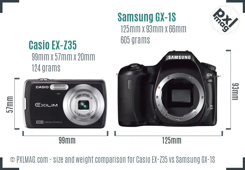 Casio EX-Z35 vs Samsung GX-1S size comparison