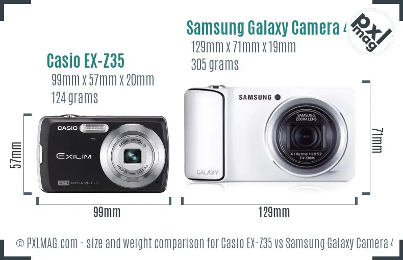 Casio EX-Z35 vs Samsung Galaxy Camera 4G size comparison