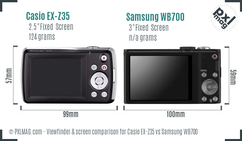 Casio EX-Z35 vs Samsung WB700 Screen and Viewfinder comparison Casio EX-Z35 vs Samsung WB700 Screen and Viewfinder comparison