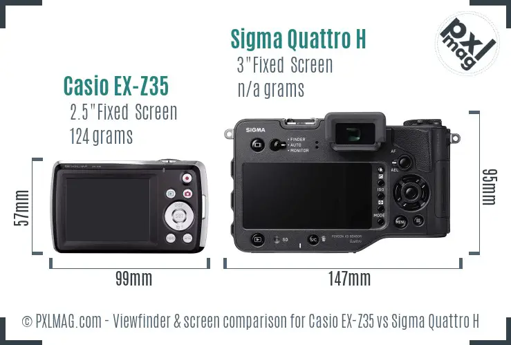 Casio EX-Z35 vs Sigma Quattro H Screen and Viewfinder comparison Casio EX-Z35 vs Sigma Quattro H Screen and Viewfinder comparison