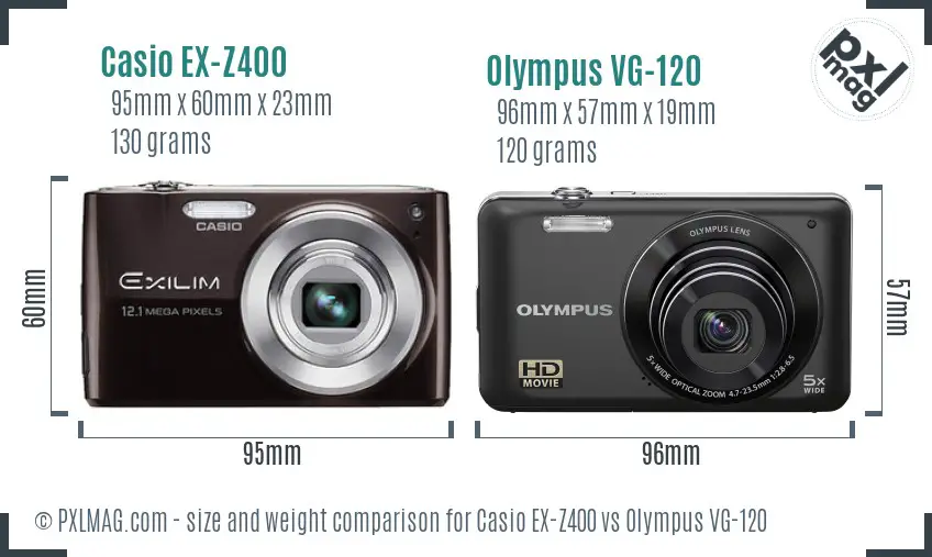 Casio EX-Z400 vs Olympus VG-120 size comparison