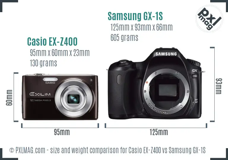 Casio EX-Z400 vs Samsung GX-1S size comparison