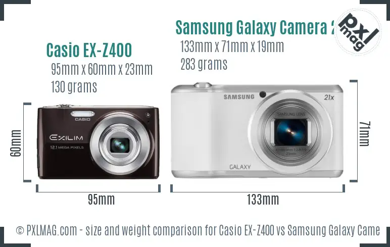 Casio EX-Z400 vs Samsung Galaxy Camera 2 size comparison