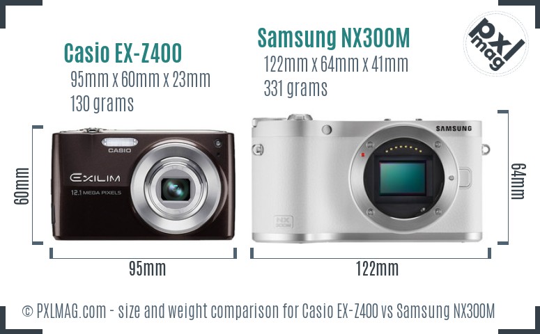 Casio EX-Z400 vs Samsung NX300M size comparison