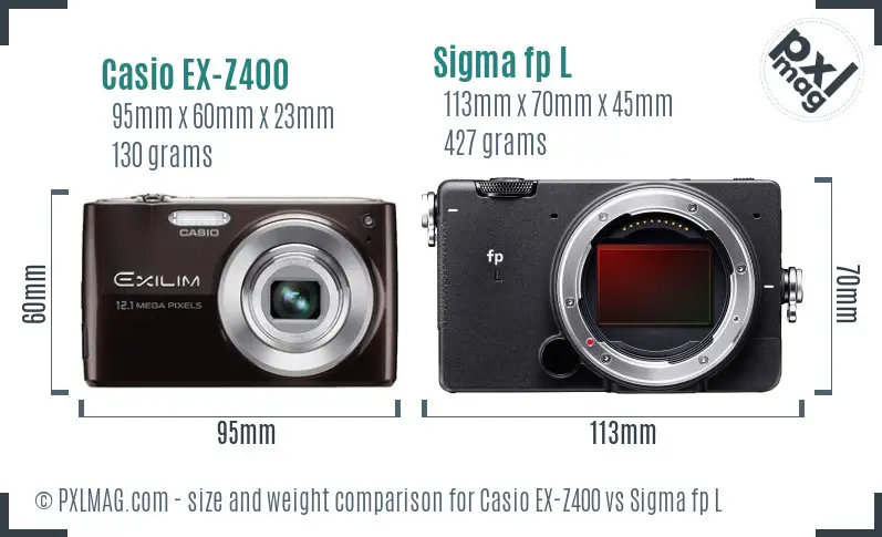 Casio EX-Z400 vs Sigma fp L size comparison