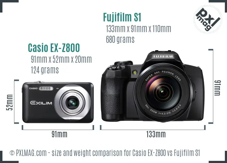 Casio EX-Z800 vs Fujifilm S1 size comparison Casio EX-Z800 vs Fujifilm S1 size comparison