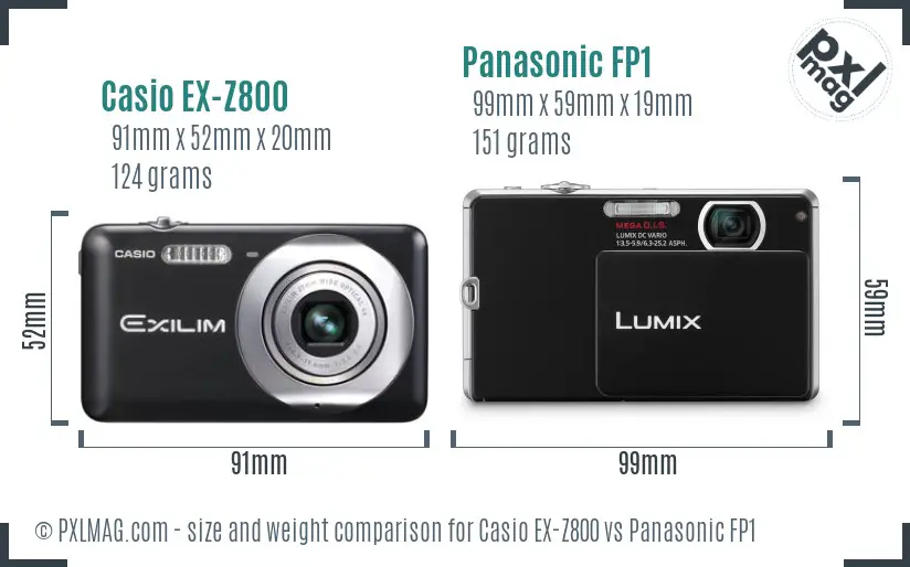 Casio EX-Z800 vs Panasonic FP1 size comparison Casio EX-Z800 vs Panasonic FP1 size comparison