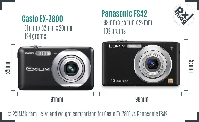 Casio EX-Z800 vs Panasonic FS42 size comparison Casio EX-Z800 vs Panasonic FS42 size comparison