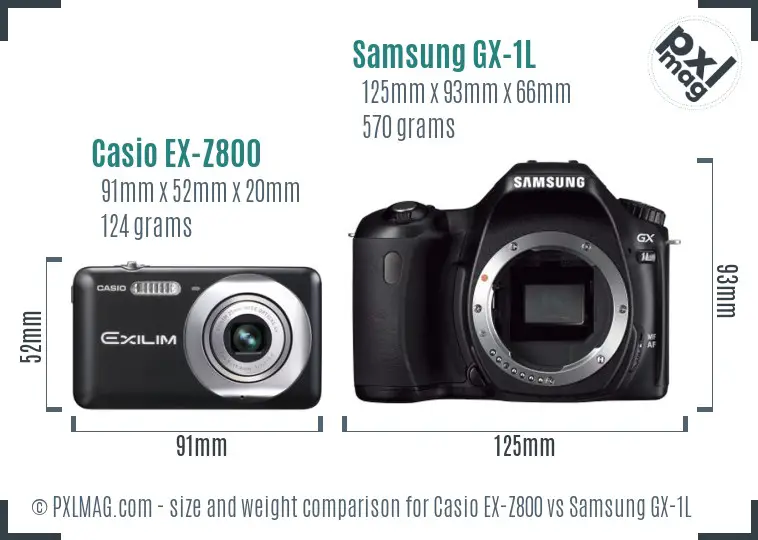 Casio EX-Z800 vs Samsung GX-1L size comparison