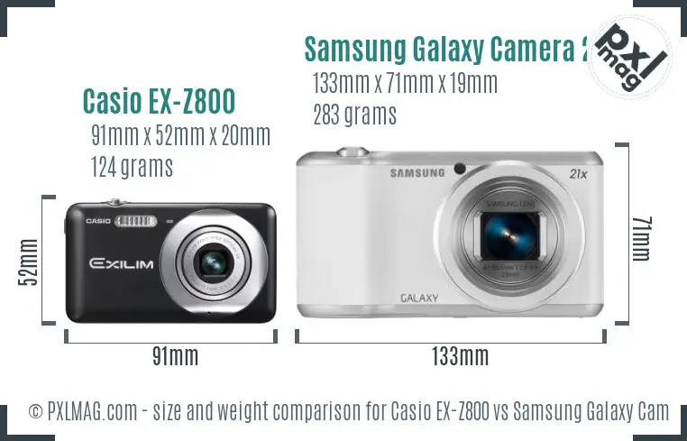 Casio EX-Z800 vs Samsung Galaxy Camera 2 size comparison Casio EX-Z800 vs Samsung Galaxy Camera 2 size comparison