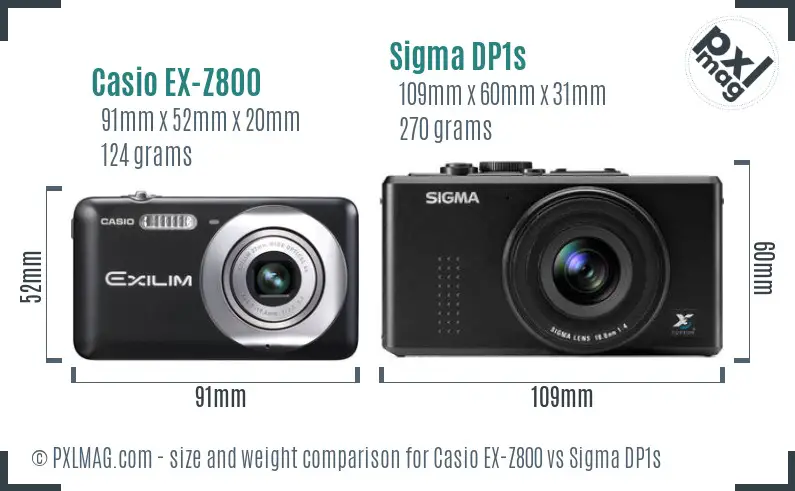 Casio EX-Z800 vs Sigma DP1s size comparison Casio EX-Z800 vs Sigma DP1s size comparison