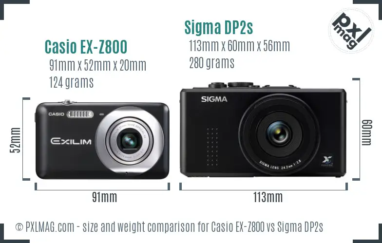Casio EX-Z800 vs Sigma DP2s size comparison Casio EX-Z800 vs Sigma DP2s size comparison