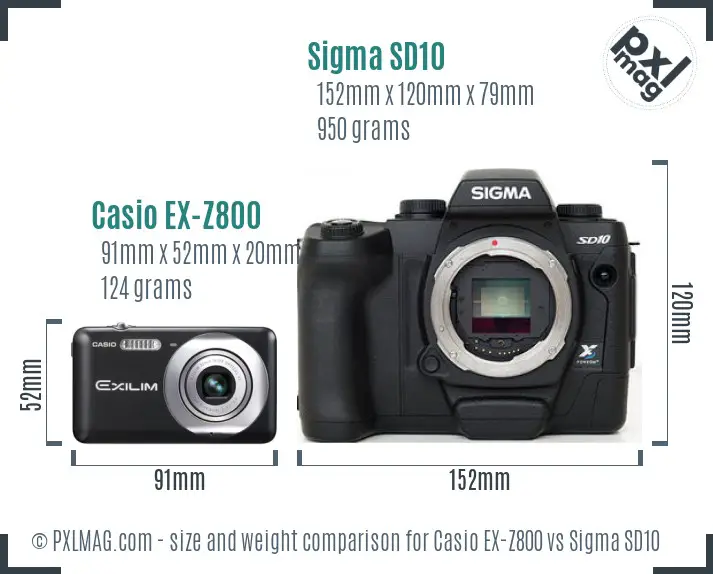 Casio EX-Z800 vs Sigma SD10 size comparison