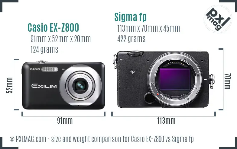 Casio EX-Z800 vs Sigma fp size comparison Casio EX-Z800 vs Sigma fp size comparison