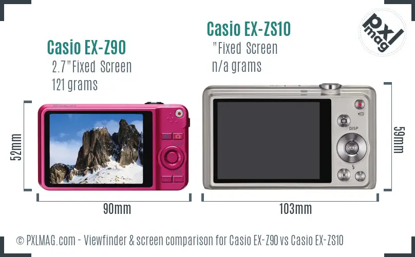 Casio EX-Z90 vs Casio EX-ZS10 Screen and Viewfinder comparison Casio EX-Z90 vs Casio EX-ZS10 Screen and Viewfinder comparison