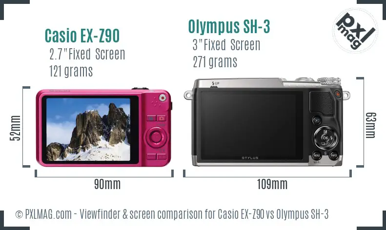 Casio EX-Z90 vs Olympus SH-3 Screen and Viewfinder comparison Casio EX-Z90 vs Olympus SH-3 Screen and Viewfinder comparison