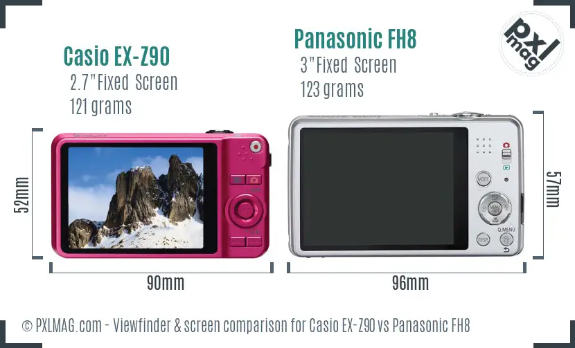 Casio EX-Z90 vs Panasonic FH8 Screen and Viewfinder comparison Casio EX-Z90 vs Panasonic FH8 Screen and Viewfinder comparison