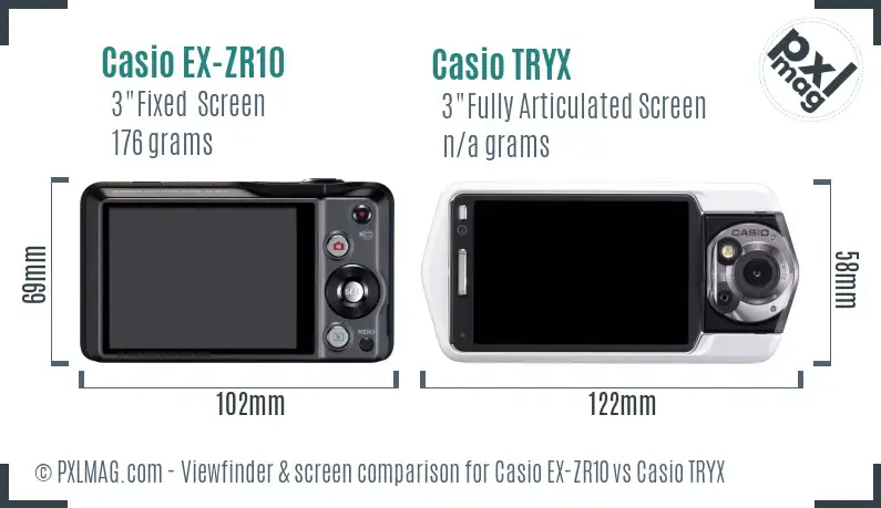 Casio EX-ZR10 vs Casio TRYX Screen and Viewfinder comparison