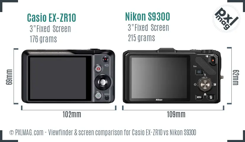 Casio EX-ZR10 vs Nikon S9300 Screen and Viewfinder comparison Casio EX-ZR10 vs Nikon S9300 Screen and Viewfinder comparison