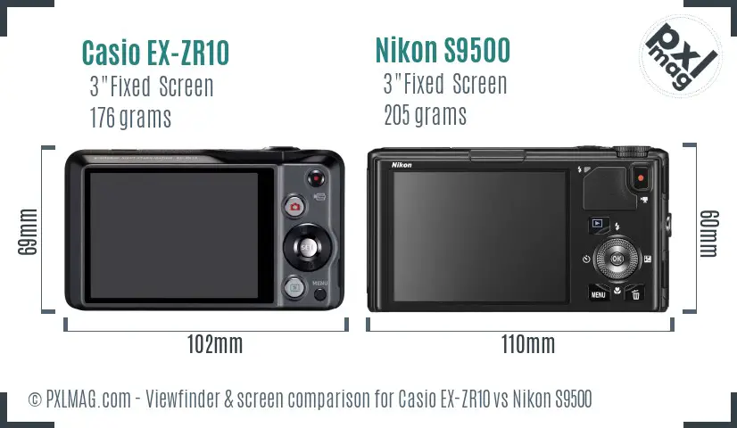 Casio EX-ZR10 vs Nikon S9500 Screen and Viewfinder comparison Casio EX-ZR10 vs Nikon S9500 Screen and Viewfinder comparison