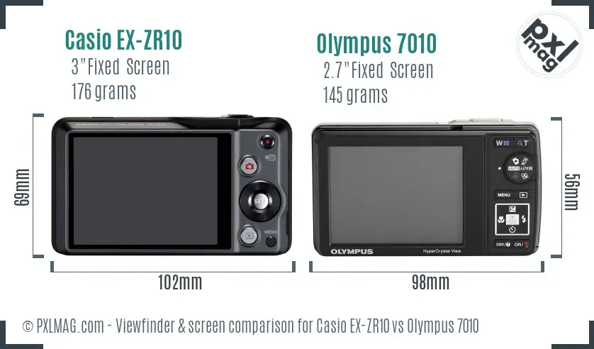 Casio EX-ZR10 vs Olympus 7010 Screen and Viewfinder comparison Casio EX-ZR10 vs Olympus 7010 Screen and Viewfinder comparison