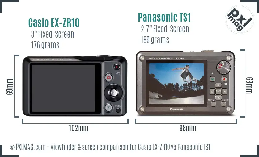 Casio EX-ZR10 vs Panasonic TS1 Screen and Viewfinder comparison Casio EX-ZR10 vs Panasonic TS1 Screen and Viewfinder comparison