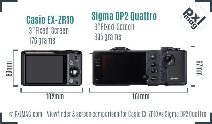 Casio EX-ZR10 vs Sigma DP2 Quattro Screen and Viewfinder comparison Casio EX-ZR10 vs Sigma DP2 Quattro Screen and Viewfinder comparison