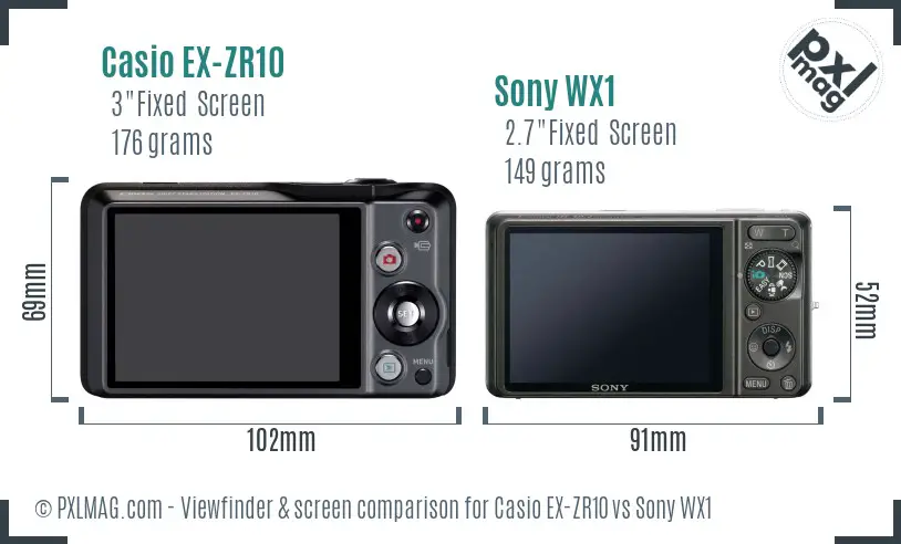 Casio EX-ZR10 vs Sony WX1 Screen and Viewfinder comparison Casio EX-ZR10 vs Sony WX1 Screen and Viewfinder comparison