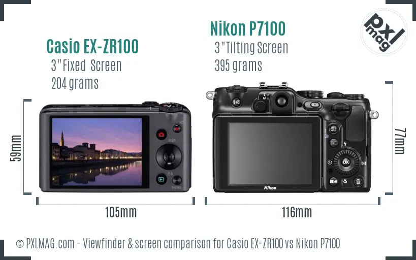 Casio EX-ZR100 vs Nikon P7100 Screen and Viewfinder comparison Casio EX-ZR100 vs Nikon P7100 Screen and Viewfinder comparison